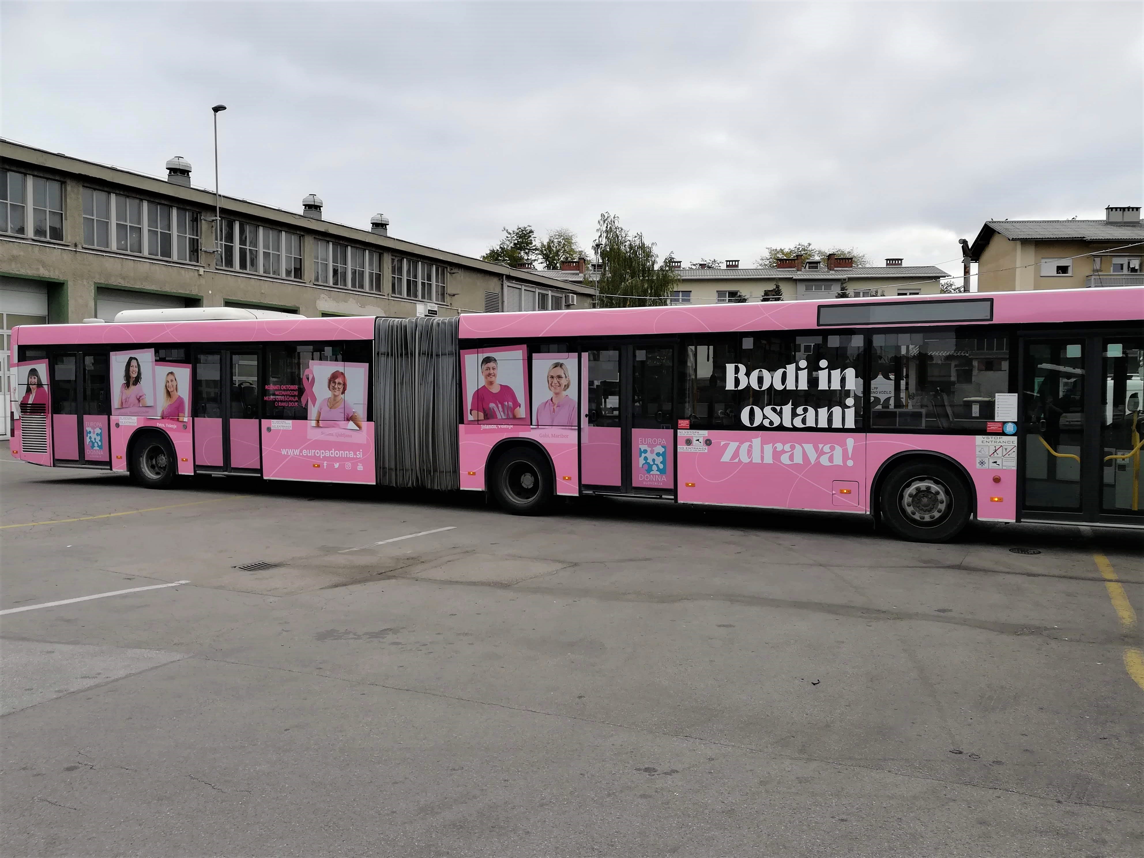 Roza Europa Donna LPP Avtobus V Ljubljani | Europa Donna Slovenija